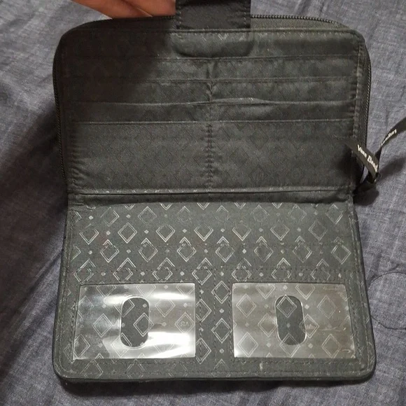 Vera Bradley Quilted Black Wallet - Picture 3 of 4
